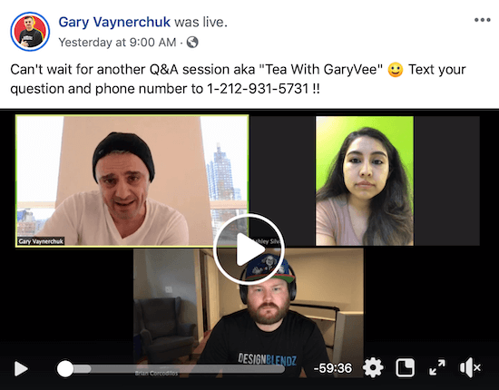 Facebook Live from Gary Vaynerchuk
