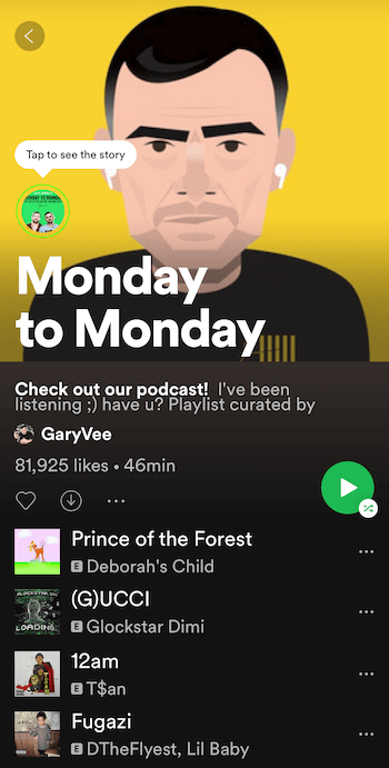 'Monday to Monday' Spotify playlist from GaryVee