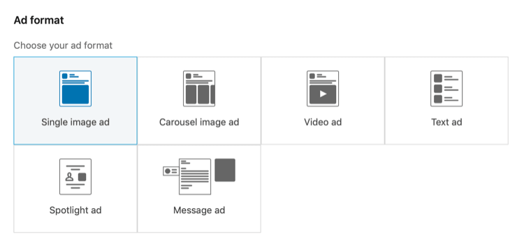 LinkedIn ad formats