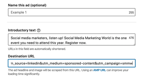 set up ad in LinkedIn campaign