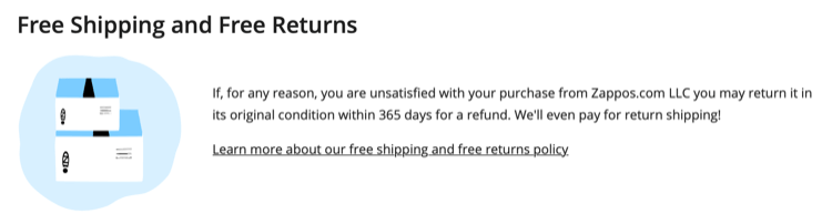 Zappos free returns policy