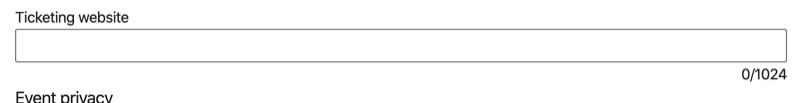Ticketing Website field for LinkedIn event setup