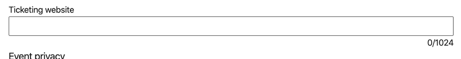 Ticketing Website field for LinkedIn event setup
