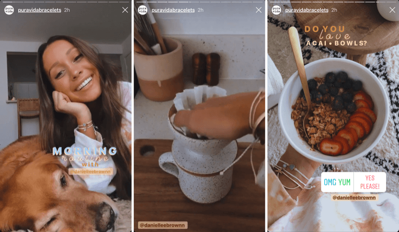 example of an Instagram story takeover by influencer