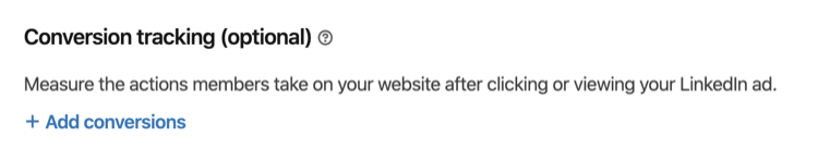 conversation tracking option for LinkedIn conversation ad campaign