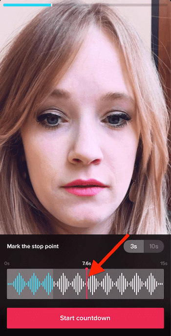 select specific length of time for effect when recording TikTok video