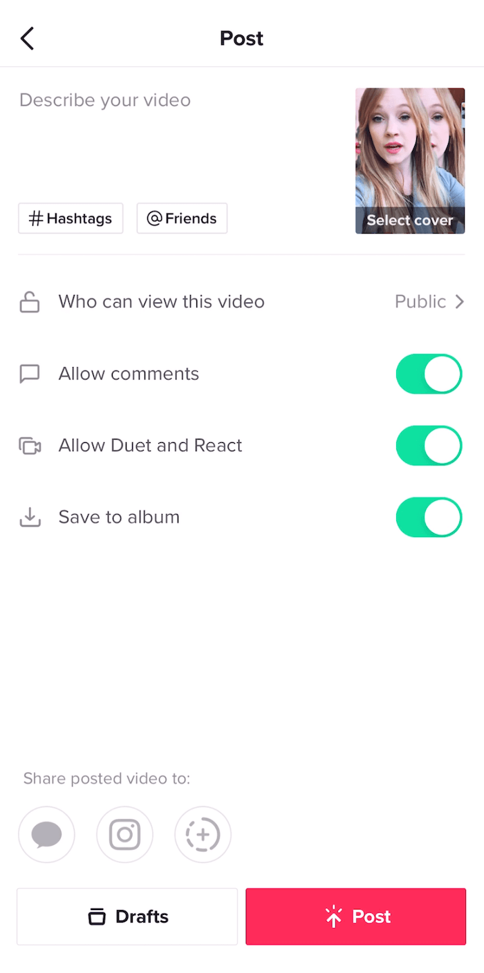 Como postar vídeo no tiktok