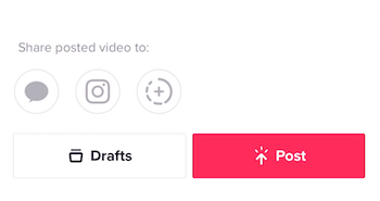 Share Posted Video To options on TikTok Post screen