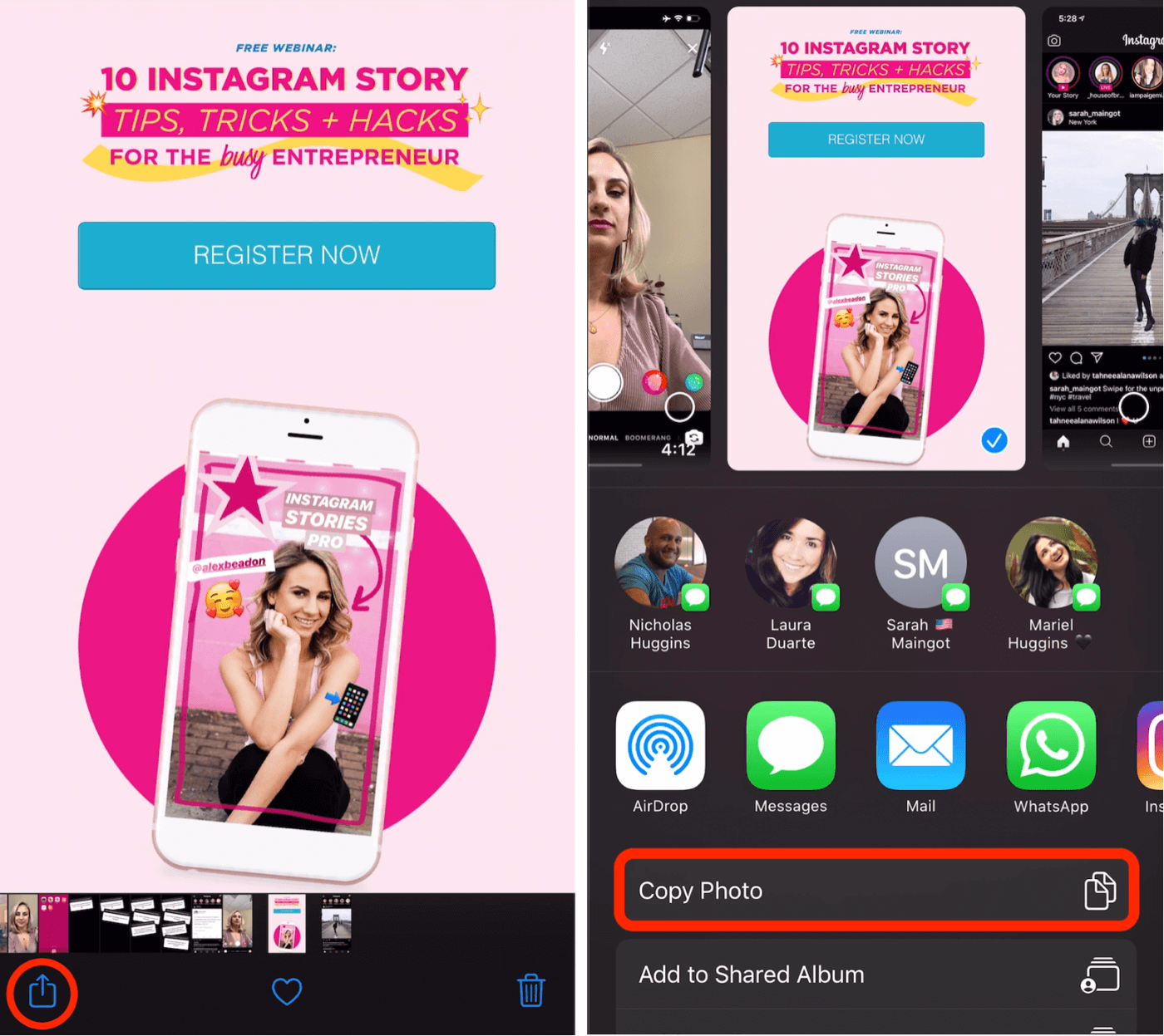 add extra image to Instagram story