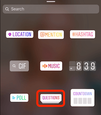 add questions sticker to Instagram story