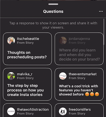 Q&A on Instagram Stories