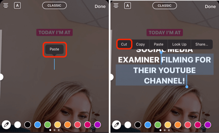 customize text in Instagram Stories