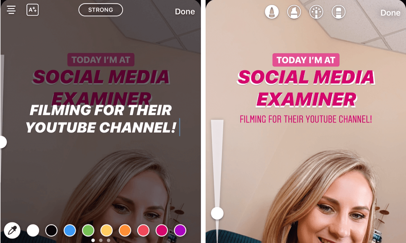 customize text in Instagram Stories