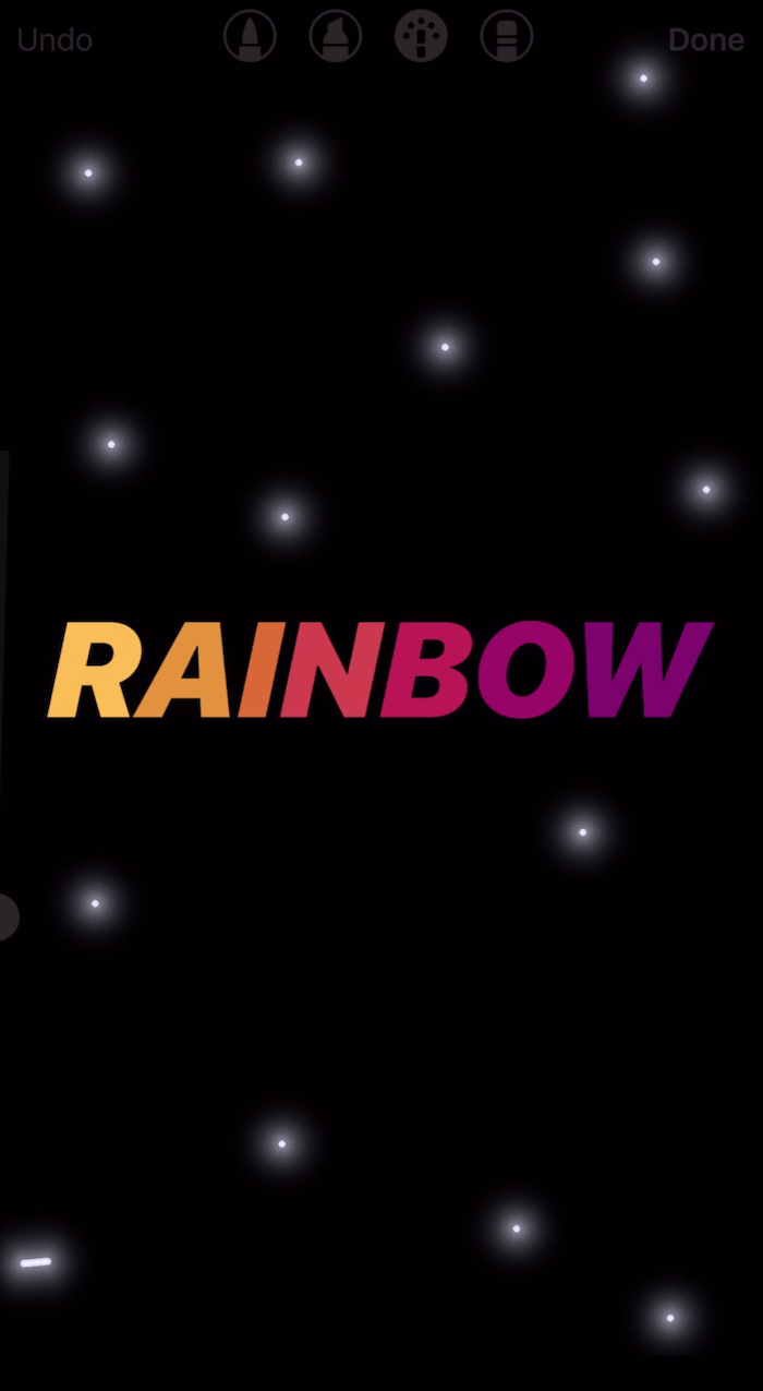 create rainbow text in Instagram Stories