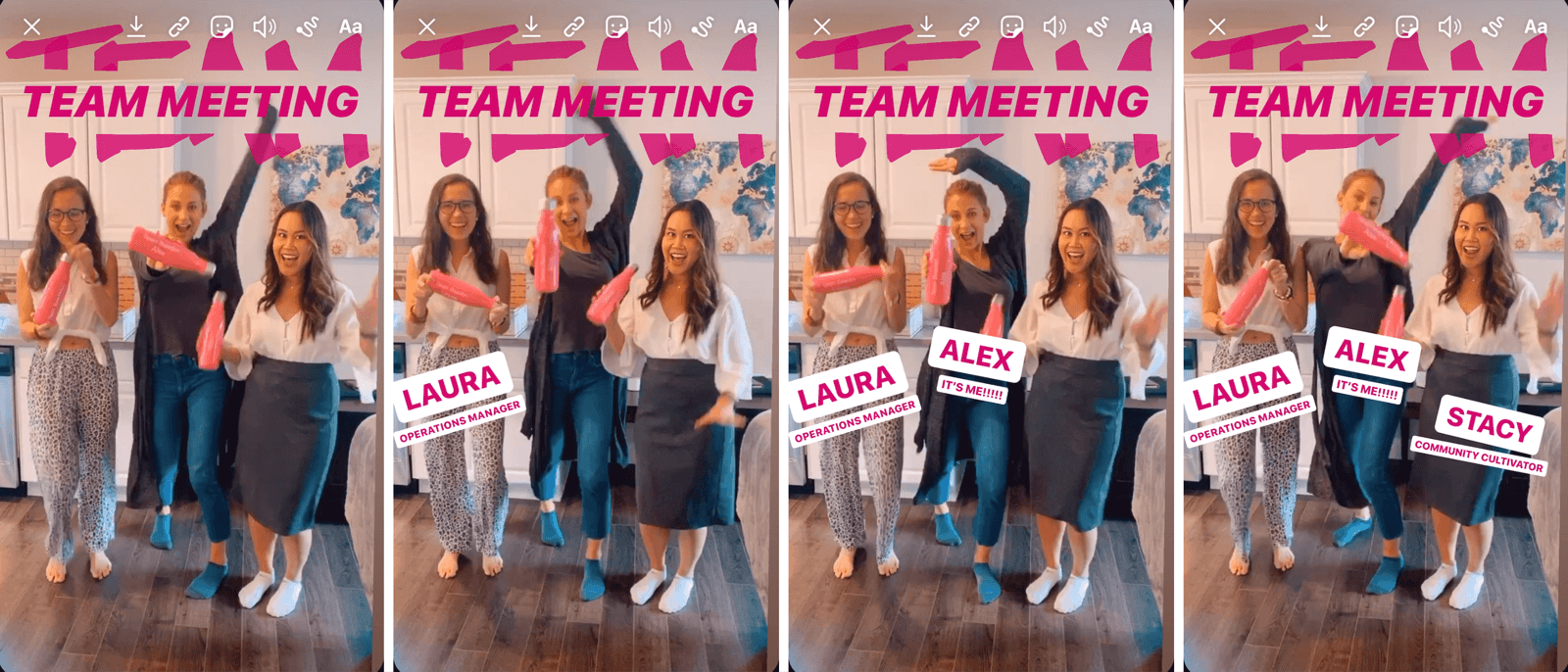 add sequenced text to Instagram story