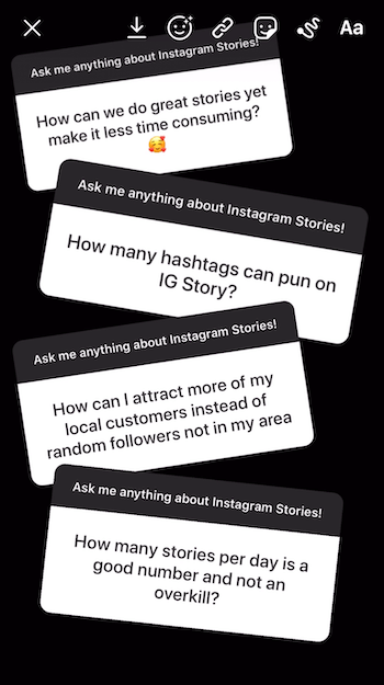 add multiple Questions sticker responses to Instagram story image