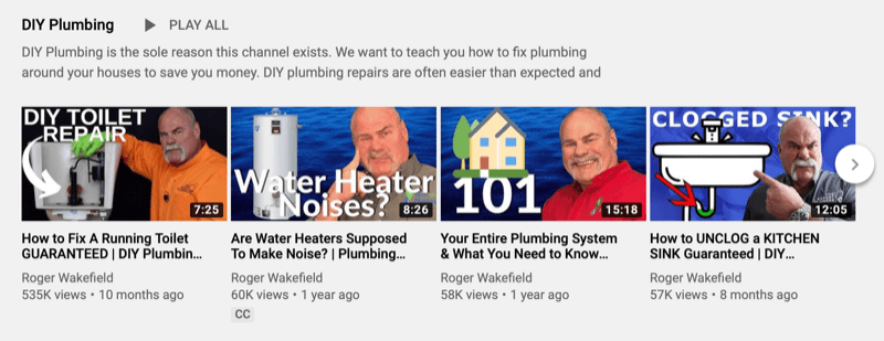 Roger Wakfield YouTube playlist for DIY plumbing