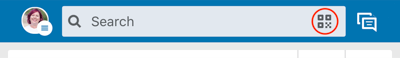 QR code icon in LinkedIn search bar