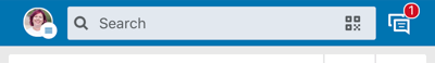 LinkedIn messaging icon indicating 1 new message