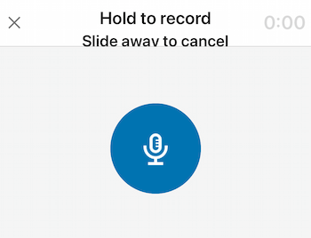 microphone icon to record LinkedIn audio message