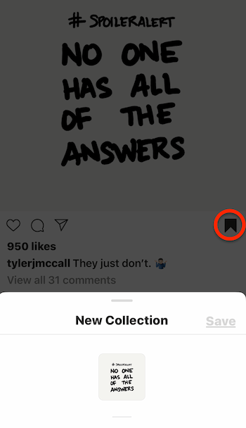 save Instagram post to collection