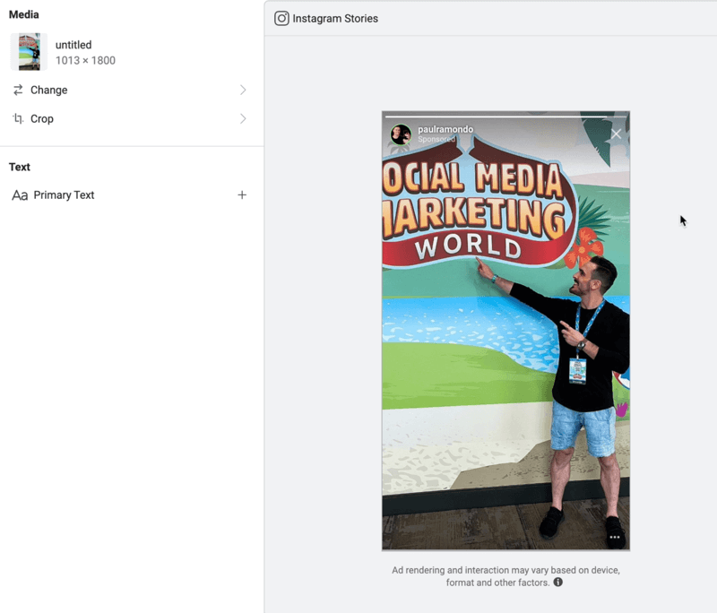 edit Instagram Stories placement in Facebook Ads Manager