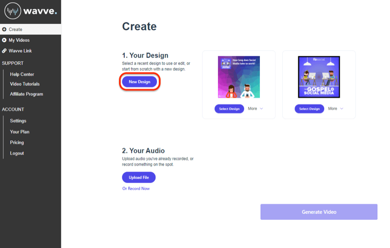 create new design in Wavve