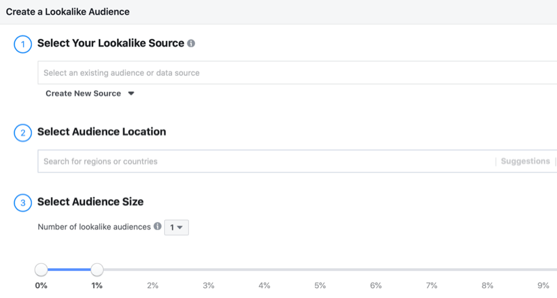 Facebook lookalike audience setup