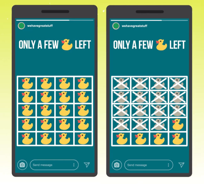 Instagram Stories graphic that conveys scarcity