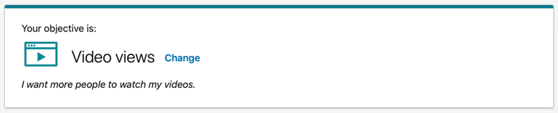 LinkedIn Video Views objective