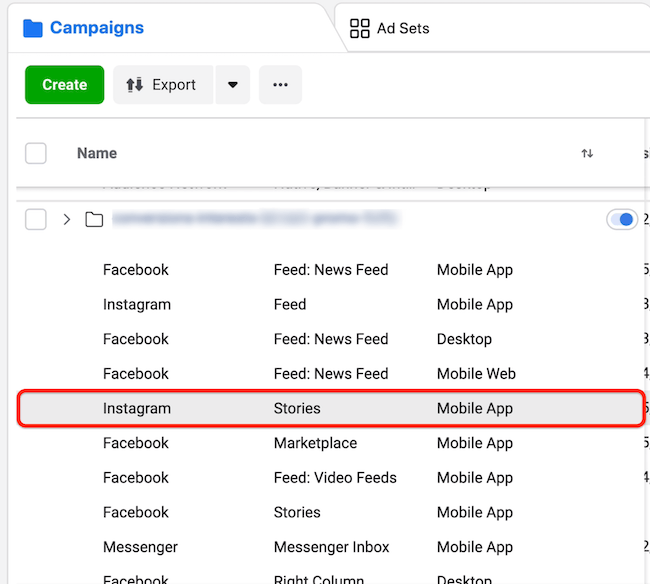 ad data by placement in Facebook Ads Manager