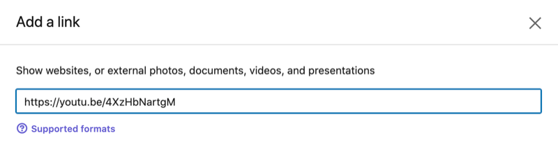 settings option to add a video link to your linkedin featured profile section