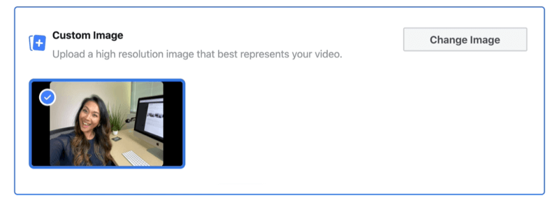 option to use a custom image for your facebook live stream thumbnail