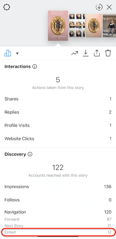 instagram stories data showing viewers who edited the stories feed from your story