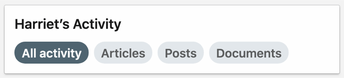 screenshot of the All Activity tab selected on LinkedIn