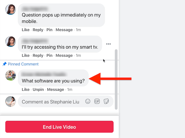 option to pin a comment below in the reaction section appears to the facebook live stream host below in the reaction section each comment made, as well as showing what a pinned comment looks like when pinned at the bottom of your reaction for viewers