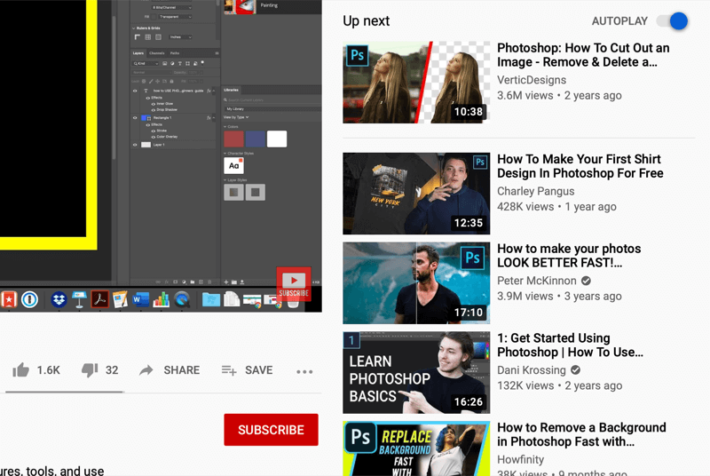 youtube video watch screen showing autoplay videos on the right side of the screen, recommended by youtube based on what is watched