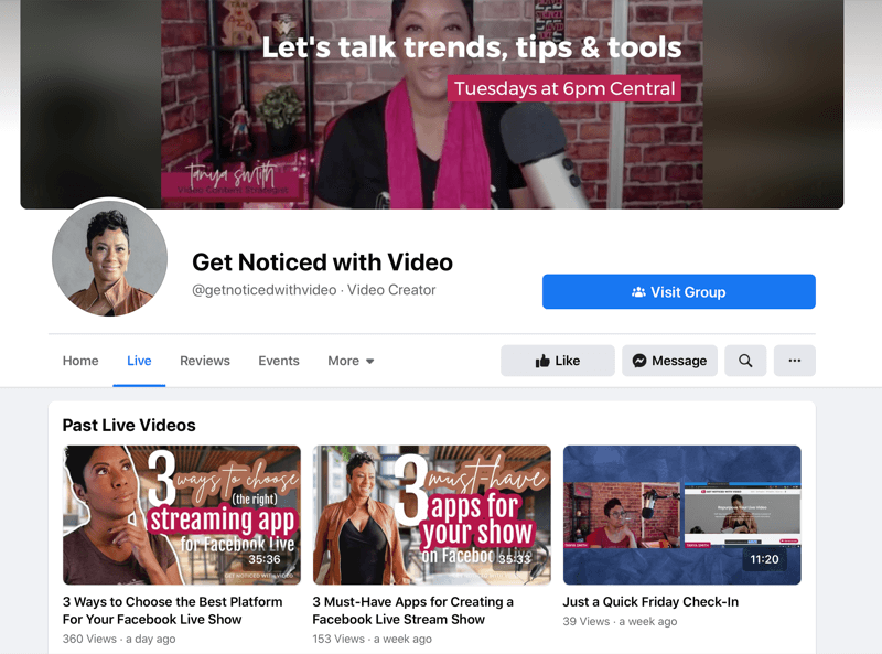 screenshot of @getnoticedwithvideo's youtube channel landing page with various videos on tips, tricks, and trends as it applies to online video