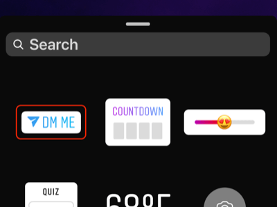 instagram stories sticker option to 'dm me' making it easy for viewers to message you