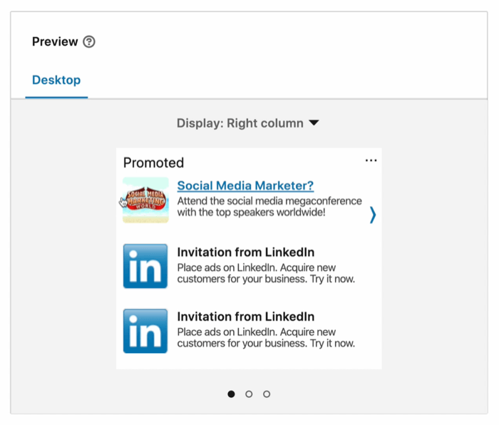 example linkedin ad campaign created ad preview