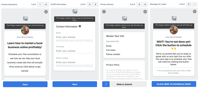 facebook lead ads create new lead form option to preview your lead form settings and options prior to publication