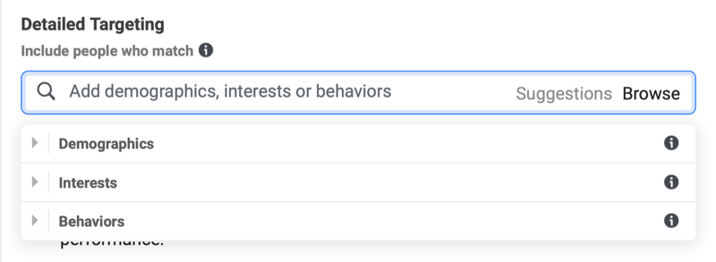 Facebook custom audience source options