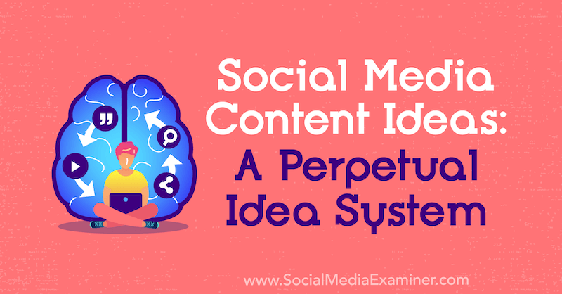 Social Media Content Ideas: A Perpetual Idea System by Matt Johnston on Social Media Examiner.