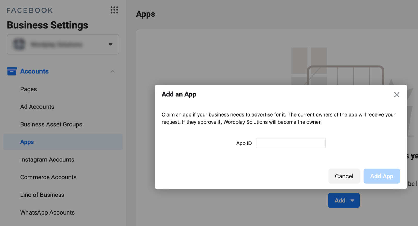 My app id. Facebook app manager.
