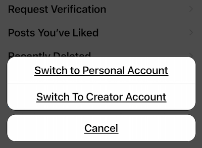 Personal account