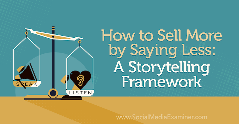 How to Sell More by Saying Less: A Storytelling Framework featuring insights from Park Howell on the Social Media Marketing Podcast.