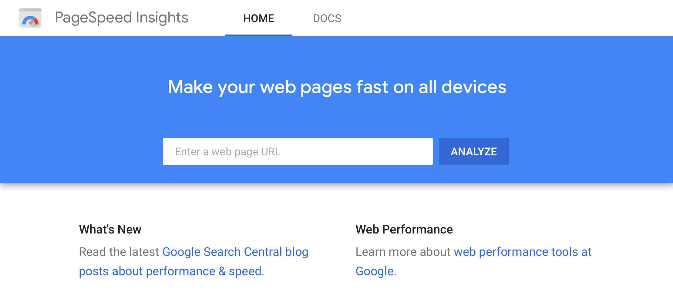 analyze website speed with pagespeed insights