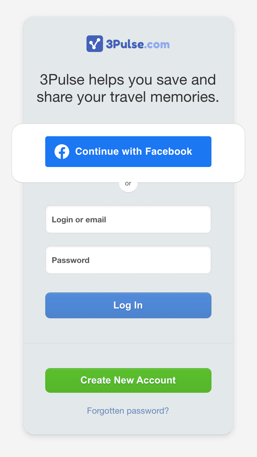 Facebook log in