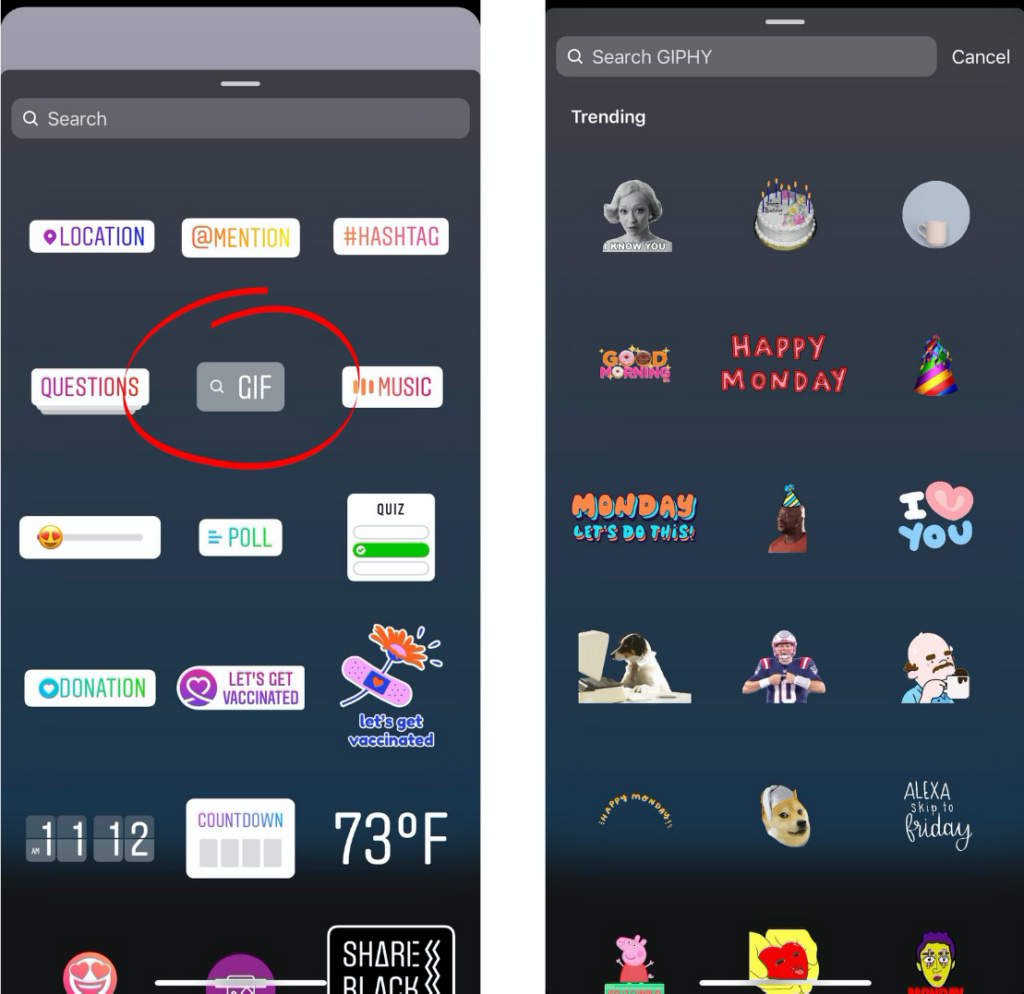 How to Add a GIF to an Instagram Story Using GIPHY