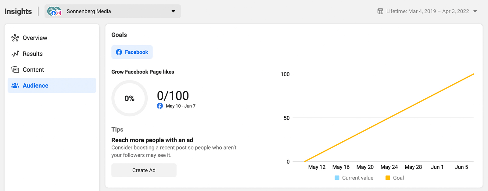 create goal in Meta Business Suite Step 3